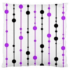 Purple, White And Black Pattern Large Cushion Case (one Side) by Valentinaart