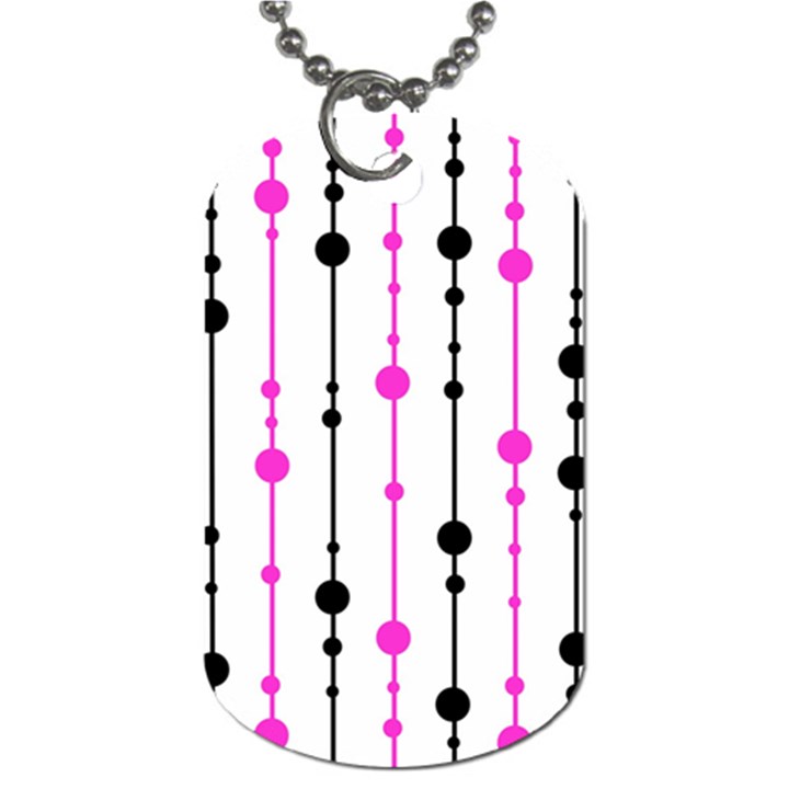 Magenta, black and white pattern Dog Tag (Two Sides)