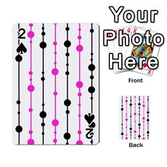 Magenta, Black And White Pattern Playing Cards 54 Designs  by Valentinaart