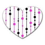 Magenta, black and white pattern Heart Mousepads Front