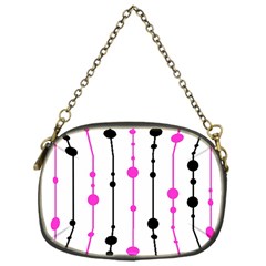 Magenta, Black And White Pattern Chain Purses (one Side)  by Valentinaart