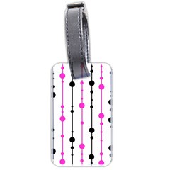 Magenta, Black And White Pattern Luggage Tags (two Sides) by Valentinaart