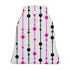 Magenta, Black And White Pattern Bell Ornament (2 Sides) by Valentinaart