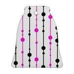 Magenta, black and white pattern Bell Ornament (2 Sides) Front