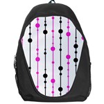 Magenta, black and white pattern Backpack Bag Front