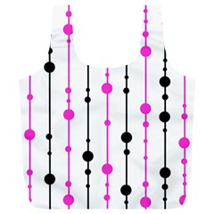 Magenta, Black And White Pattern Full Print Recycle Bags (l)  by Valentinaart