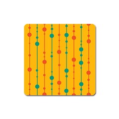 Yellow, Green And Red Pattern Square Magnet by Valentinaart