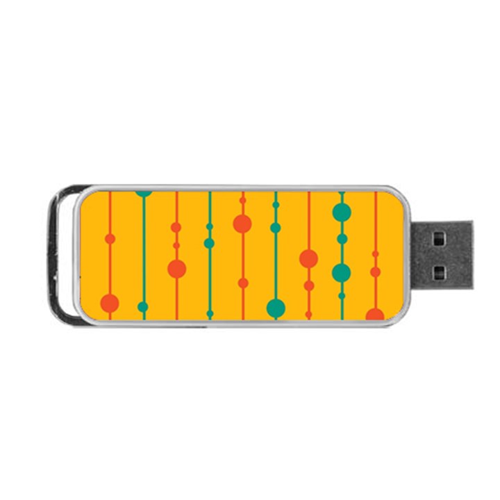 Yellow, green and red pattern Portable USB Flash (One Side)