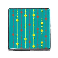 Green, Yellow And Red Pattern Memory Card Reader (square) by Valentinaart