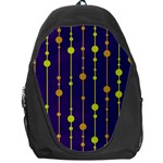 Deep blue, orange and yellow pattern Backpack Bag Front