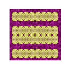  Purple Gold Floral And Paradise Bloom Small Satin Scarf (square) by pepitasart