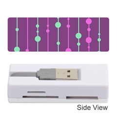 Purple And Green Pattern Memory Card Reader (stick)  by Valentinaart