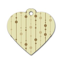 Brown Pattern Dog Tag Heart (one Side) by Valentinaart