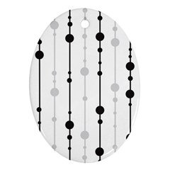 Black And White Elegant Pattern Oval Ornament (two Sides) by Valentinaart