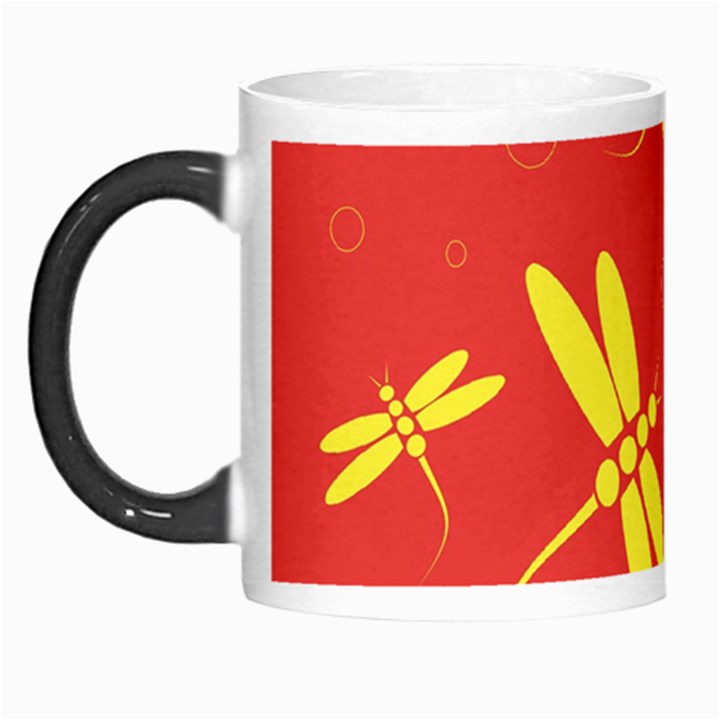 Red and yellow dragonflies pattern Morph Mugs