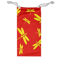 Red And Yellow Dragonflies Pattern Jewelry Bags