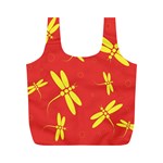 Red and yellow dragonflies pattern Full Print Recycle Bags (M)  Front