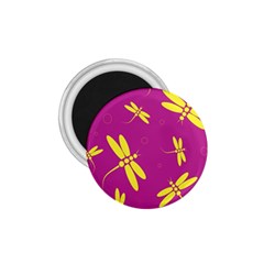 Purple And Yellow Dragonflies Pattern 1 75  Magnets by Valentinaart