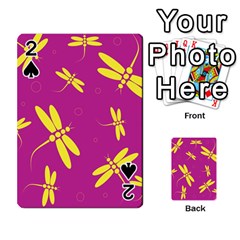 Purple And Yellow Dragonflies Pattern Playing Cards 54 Designs 