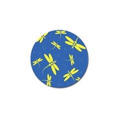 Blue And Yellow Dragonflies Pattern Golf Ball Marker (10 Pack) by Valentinaart