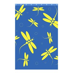 Blue And Yellow Dragonflies Pattern Shower Curtain 48  X 72  (small)  by Valentinaart