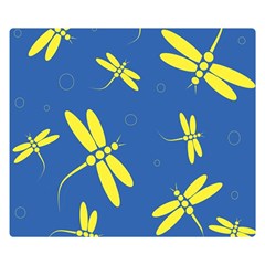 Blue And Yellow Dragonflies Pattern Double Sided Flano Blanket (small) 