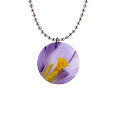 Crocus Closeupl Button Necklaces by PhotoThisxyz