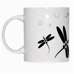 Black And White Dragonflies White Mugs by Valentinaart