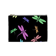 Pastel Dragonflies Cosmetic Bag (medium)  by Valentinaart