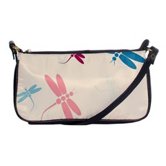 Pastel Dragonflies  Shoulder Clutch Bags by Valentinaart