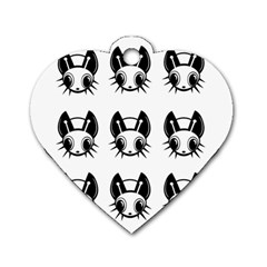 Black And White Fireflies Patten Dog Tag Heart (two Sides) by Valentinaart