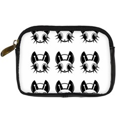 Black And White Fireflies Patten Digital Camera Cases by Valentinaart