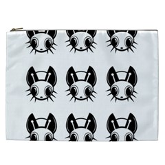 Black And White Fireflies Patten Cosmetic Bag (xxl)  by Valentinaart