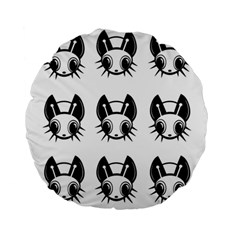 Black And White Fireflies Patten Standard 15  Premium Round Cushions by Valentinaart