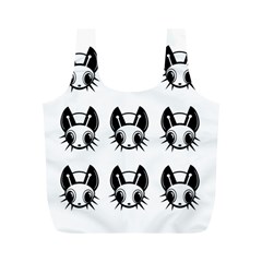 Black And White Fireflies Patten Full Print Recycle Bags (m) 