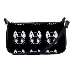 White And Black Fireflies  Shoulder Clutch Bags by Valentinaart