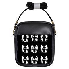 White And Black Fireflies  Girls Sling Bags by Valentinaart