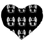 White and black fireflies  Large 19  Premium Heart Shape Cushions Back