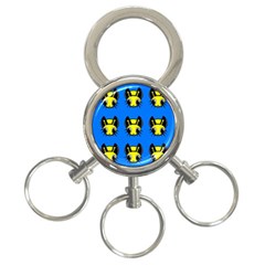 Yellow And Blue Firefies 3-ring Key Chains by Valentinaart