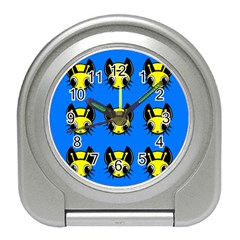 Yellow and blue firefies Travel Alarm Clocks