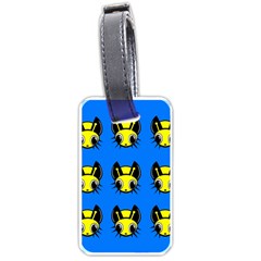 Yellow And Blue Firefies Luggage Tags (one Side)  by Valentinaart