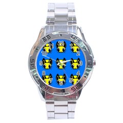 Yellow and blue firefies Stainless Steel Analogue Watch