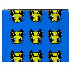 Yellow And Blue Firefies Cosmetic Bag (xxxl)  by Valentinaart