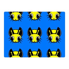 Yellow and blue firefies Double Sided Flano Blanket (Mini) 