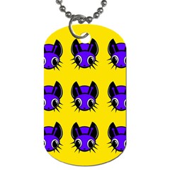 Blue And Yellow Fireflies Dog Tag (one Side)