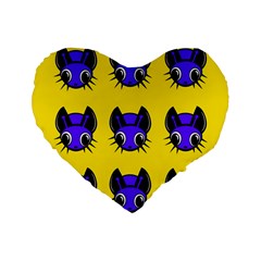 Blue And Yellow Fireflies Standard 16  Premium Flano Heart Shape Cushions by Valentinaart