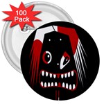 Zombie face 3  Buttons (100 pack)  Front