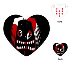 Zombie Face Playing Cards (heart)  by Valentinaart