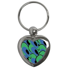 Peacock Pattern Key Chains (heart)  by Valentinaart