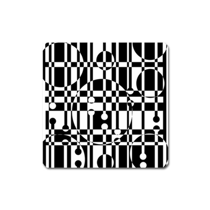 Black and white pattern Square Magnet